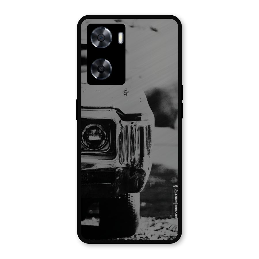 Vintage Car Black and White Metal Back Case for Oppo A77