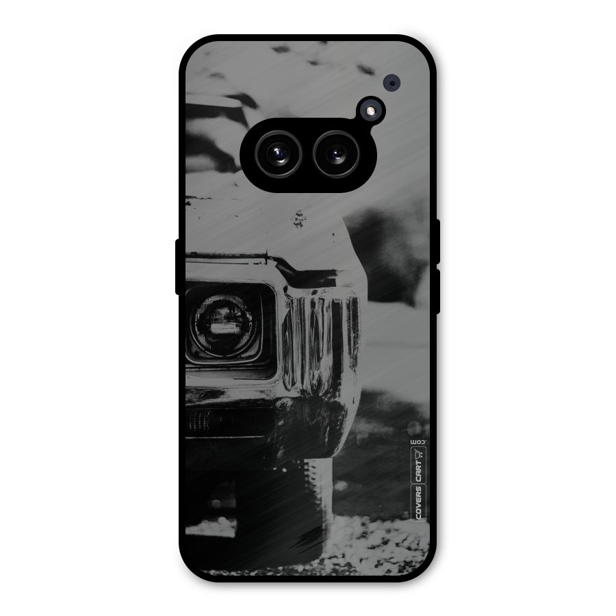 Vintage Car Black and White Metal Back Case for Nothing Phone 2a