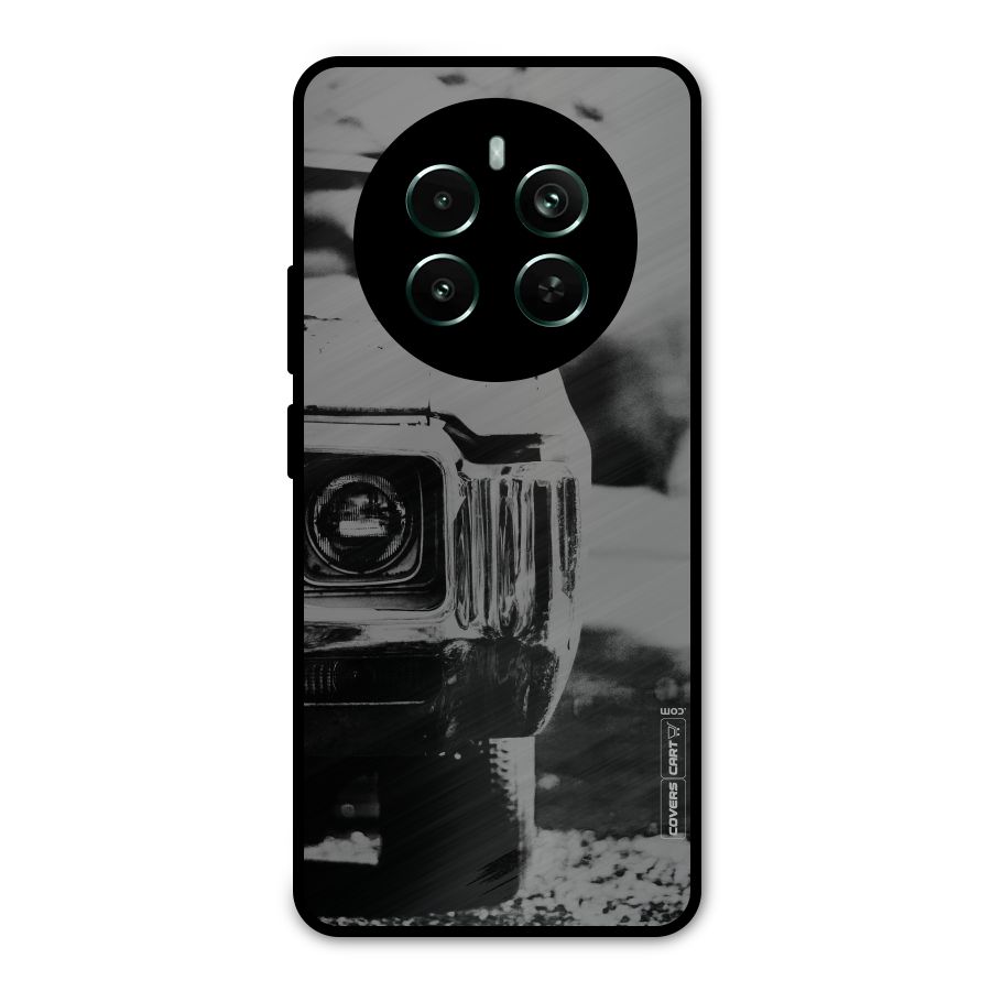 Vintage Car Black and White Metal Back Case for Realme 12 Plus