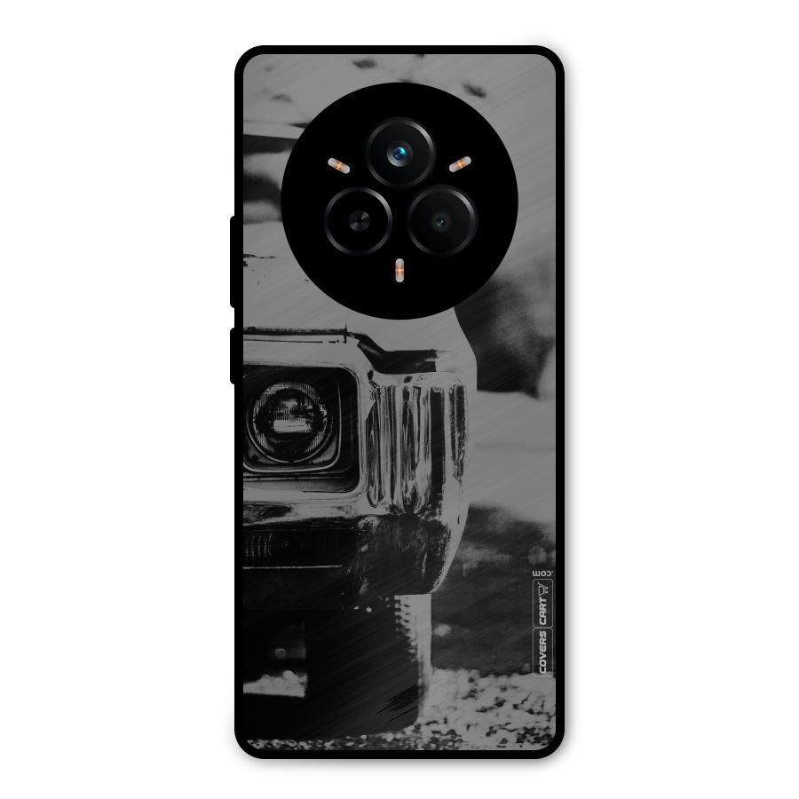 Vintage Car Black and White Metal Back Case for Realme 14 Pro Plus