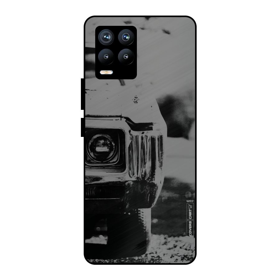 Vintage Car Black and White Metal Back Case for Realme 8 Pro