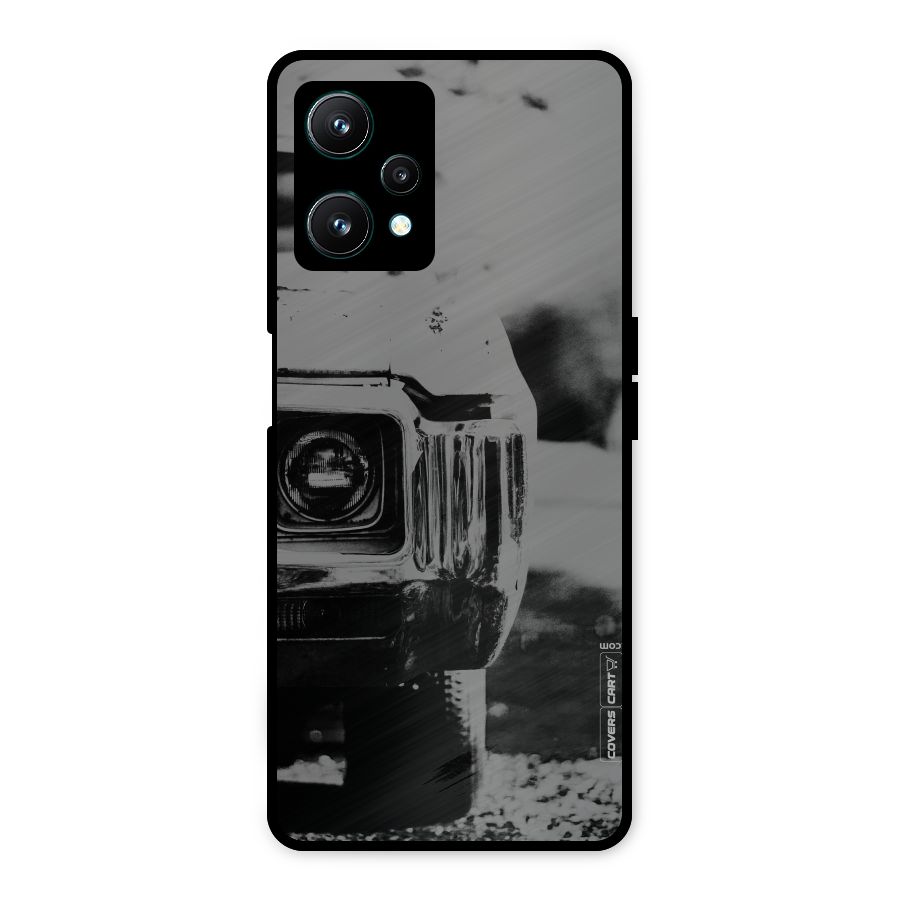 Vintage Car Black and White Metal Back Case for Realme 9 Pro 5G