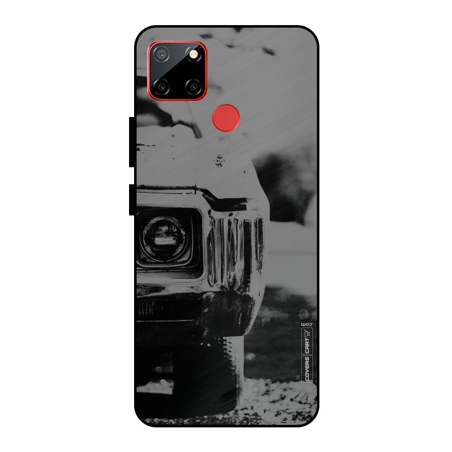 Vintage Car Black and White Metal Back Case for Realme C12