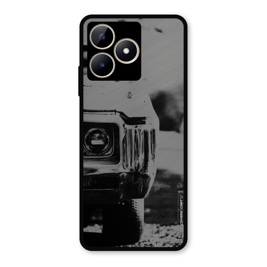 Vintage Car Black and White Metal Back Case for Realme C53