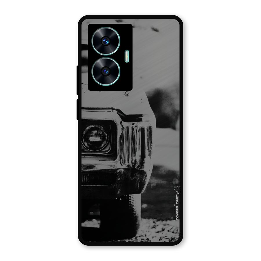Vintage Car Black and White Metal Back Case for Realme C55
