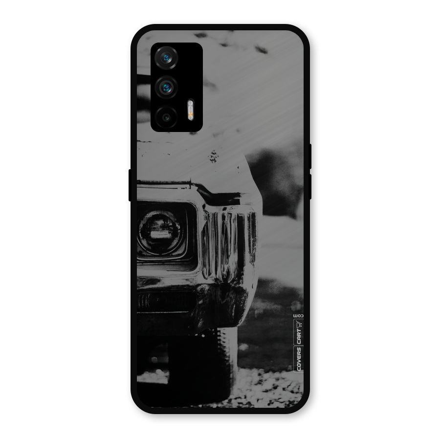 Vintage Car Black and White Metal Back Case for Realme GT 5G