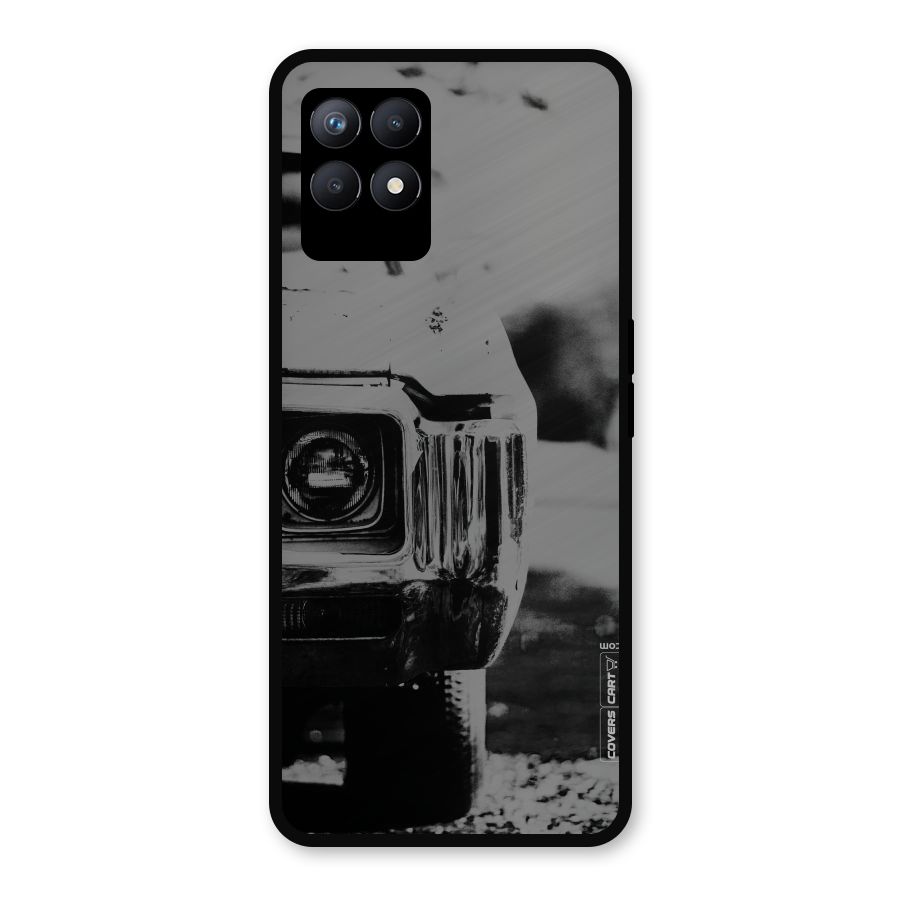 Vintage Car Black and White Metal Back Case for Realme Narzo 50
