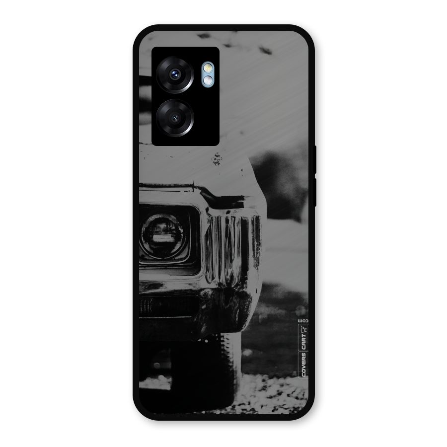 Vintage Car Black and White Metal Back Case for Realme Narzo 50 5G