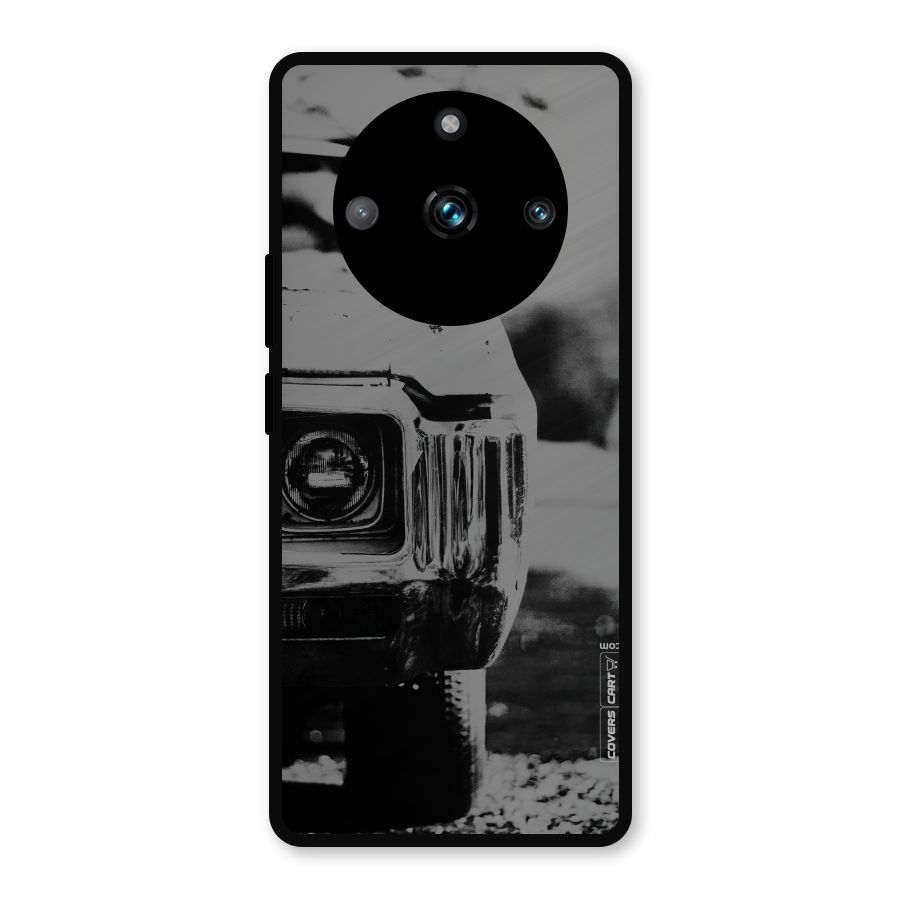 Vintage Car Black and White Metal Back Case for Realme Narzo 60 Pro
