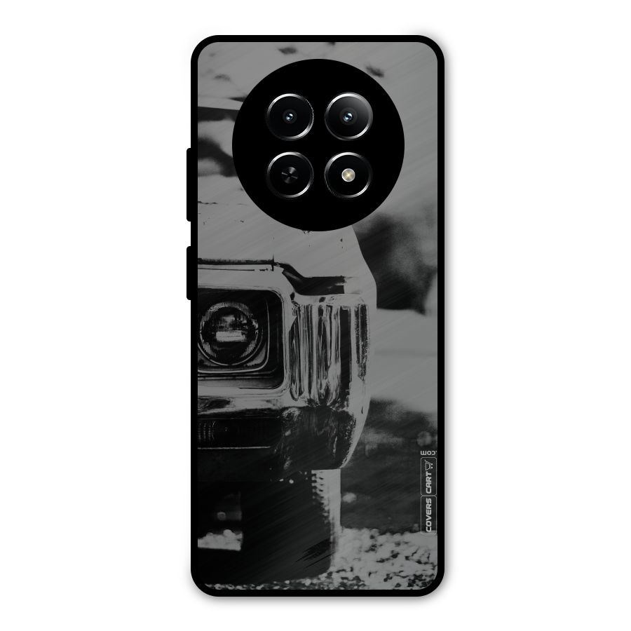 Vintage Car Black and White Metal Back Case for Realme Narzo N65