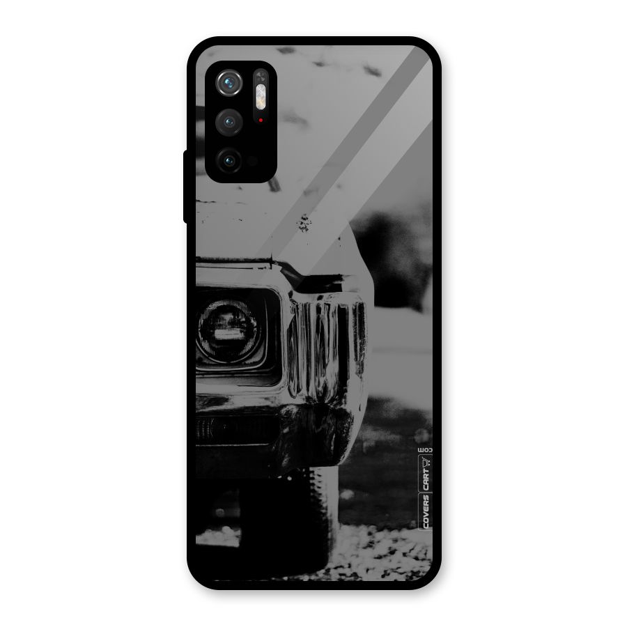Vintage Car Black and White Metal Back Case for Redmi Note 10T 5G