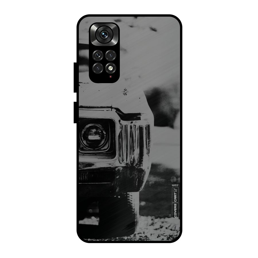 Vintage Car Black and White Metal Back Case for Redmi Note 11 Pro Plus 5G