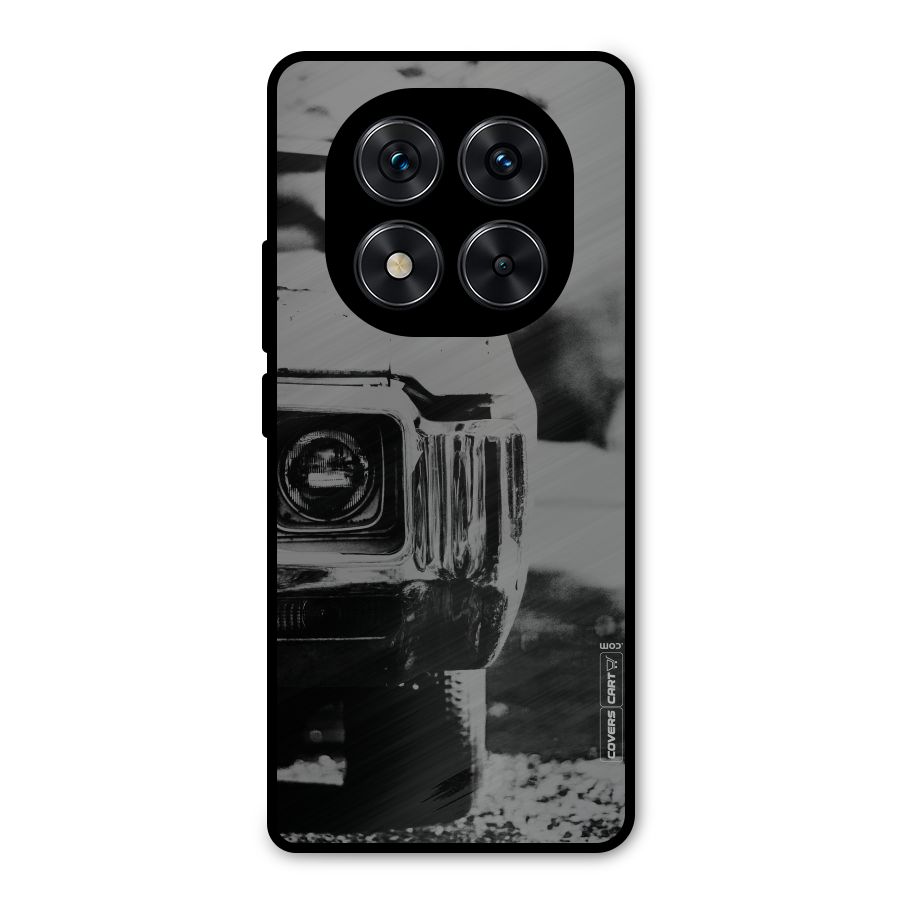 Vintage Car Black and White Metal Back Case for Redmi Note 14 Pro 5G