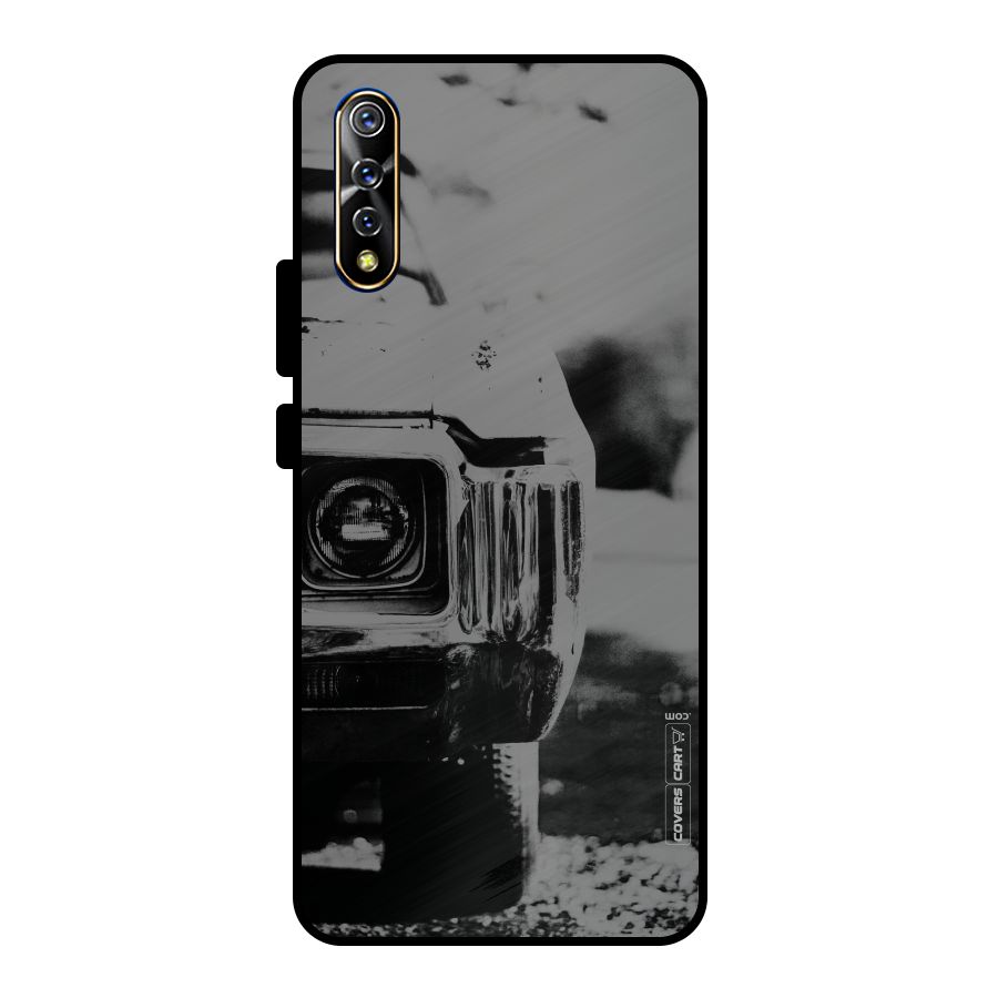 Vintage Car Black and White Metal Back Case for Vivo S1