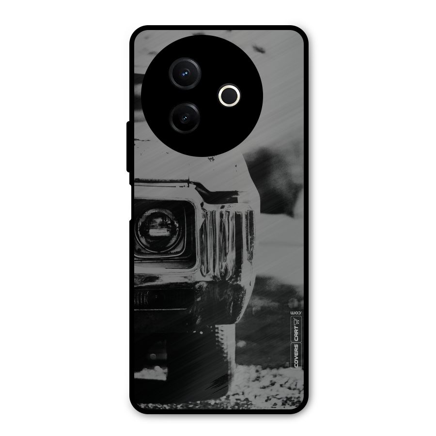 Vintage Car Black and White Metal Back Case for Vivo Y39