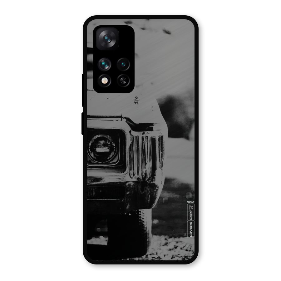 Vintage Car Black and White Metal Back Case for Xiaomi 11i Hypercharge 5G