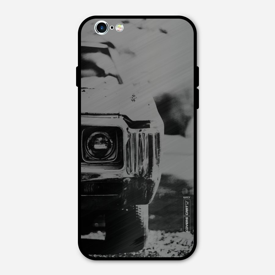 Vintage Car Black and White Metal Back Case for iPhone 6 6s