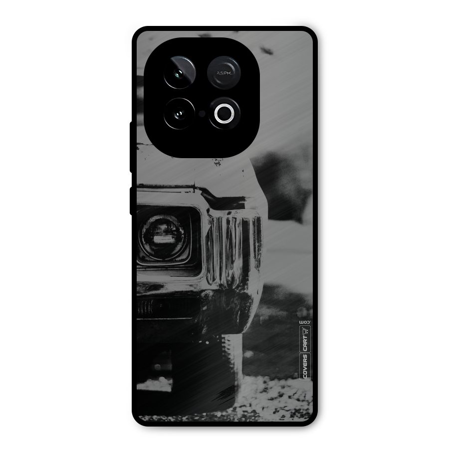 Vintage Car Black and White Metal Back Case for iQOO Neo 10