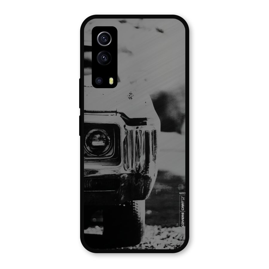 Vintage Car Black and White Metal Back Case for iQOO Z3