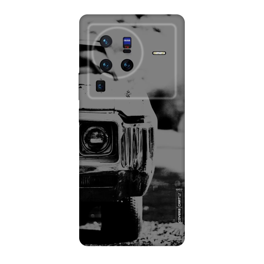 Vintage Car Black and White Original Polycarbonate Back Case for Vivo X80