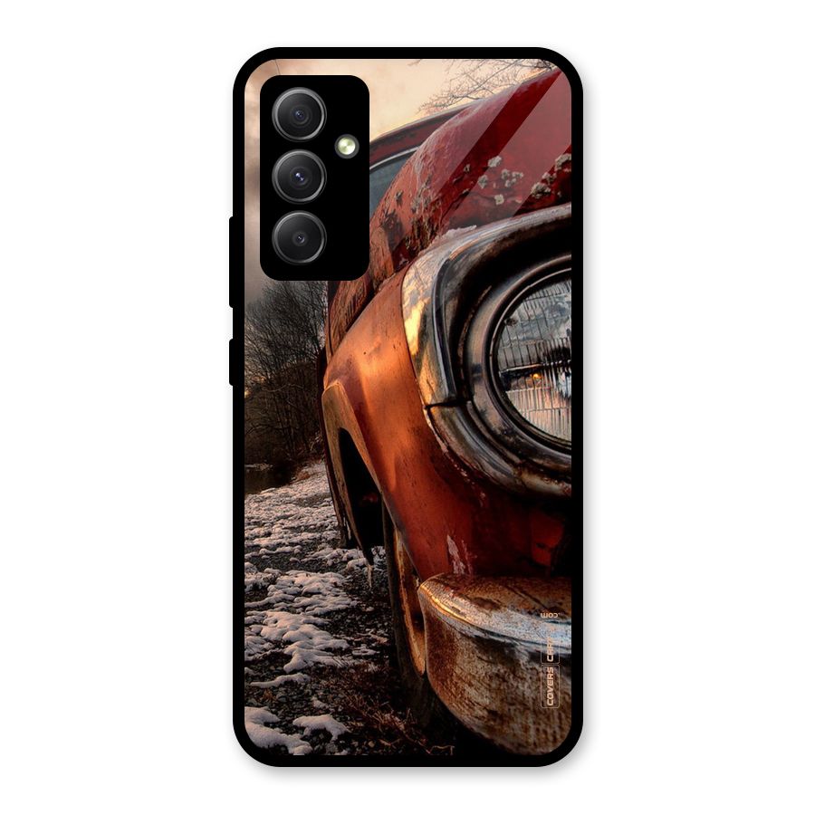 Vintage Car Headlight Glass Back Case for Galaxy A34