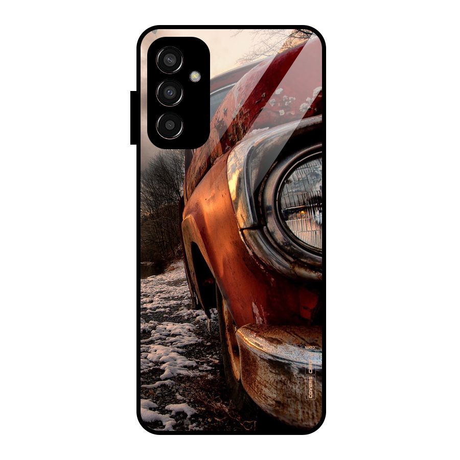 Vintage Car Headlight Glass Back Case for Galaxy F13