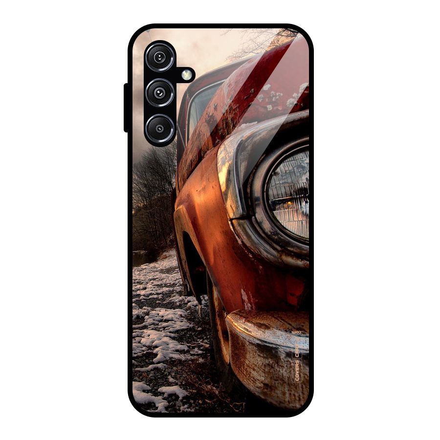 Vintage Car Headlight Glass Back Case for Galaxy M34 5G