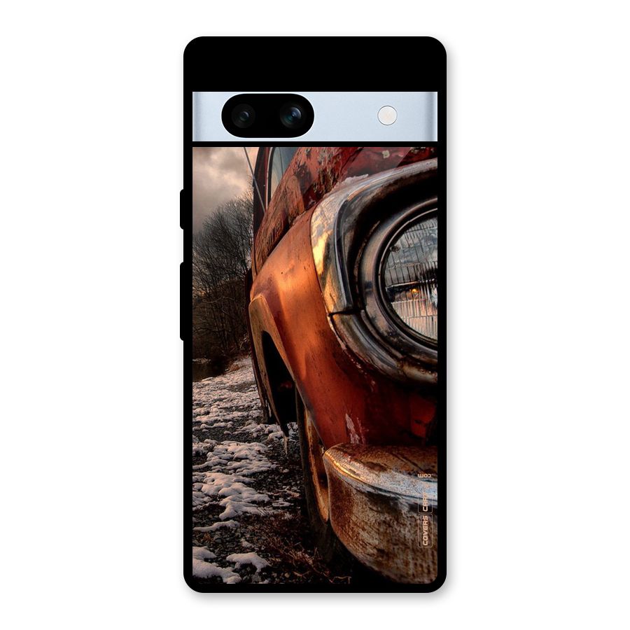 Vintage Car Headlight Glass Back Case for Google Pixel 7a