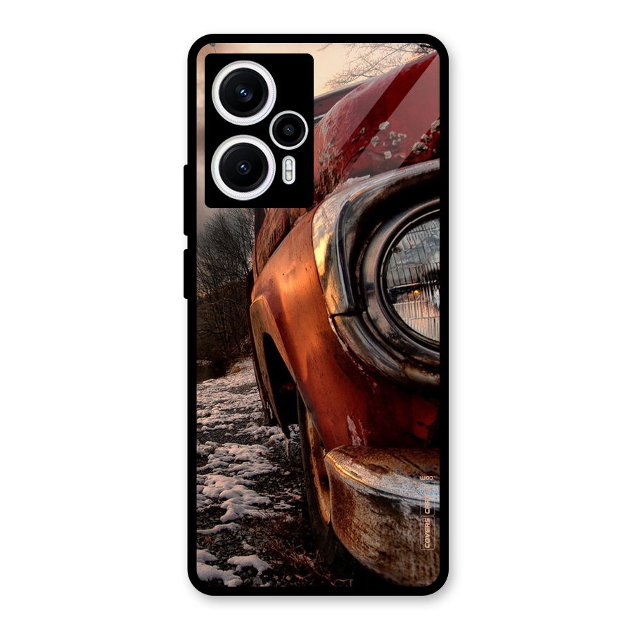 Vintage Car Headlight Glass Back Case for Poco F5