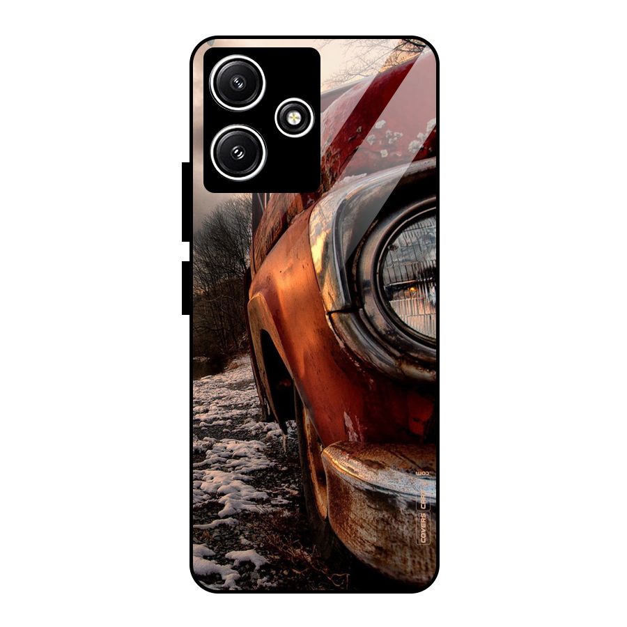 Vintage Car Headlight Glass Back Case for Redmi 12 5G