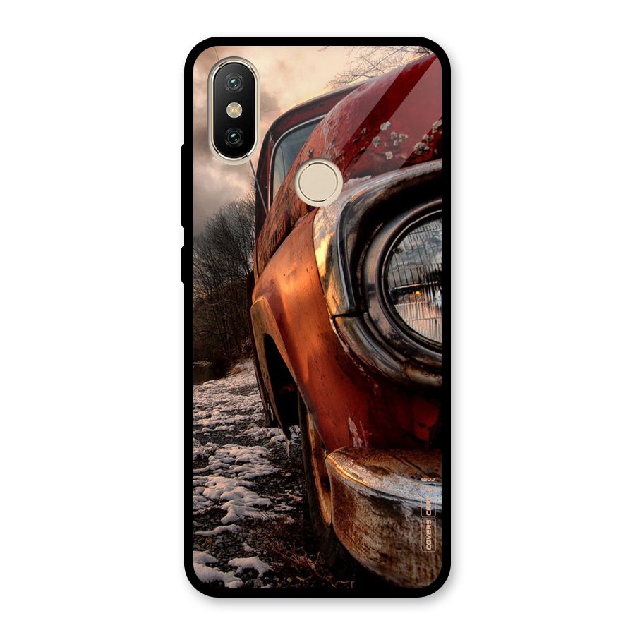Vintage Car Headlight Glass Back Case for Redmi A2