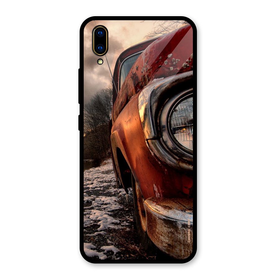 Vintage Car Headlight Glass Back Case for Vivo V11 Pro