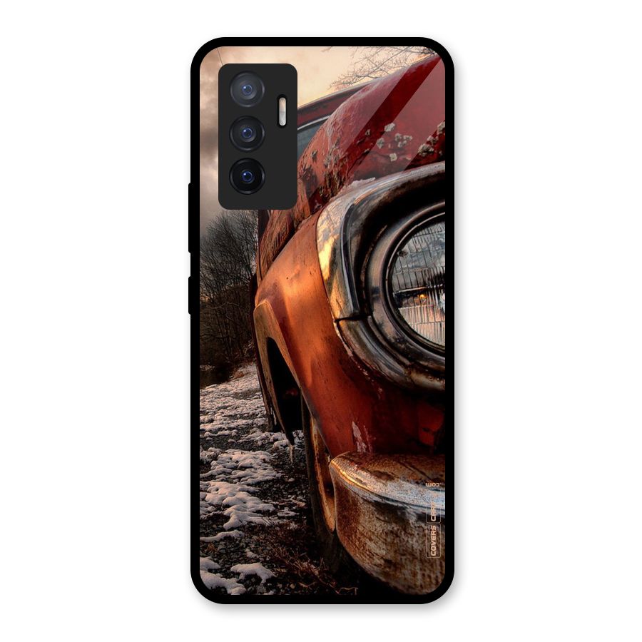 Vintage Car Headlight Glass Back Case for Vivo V23e