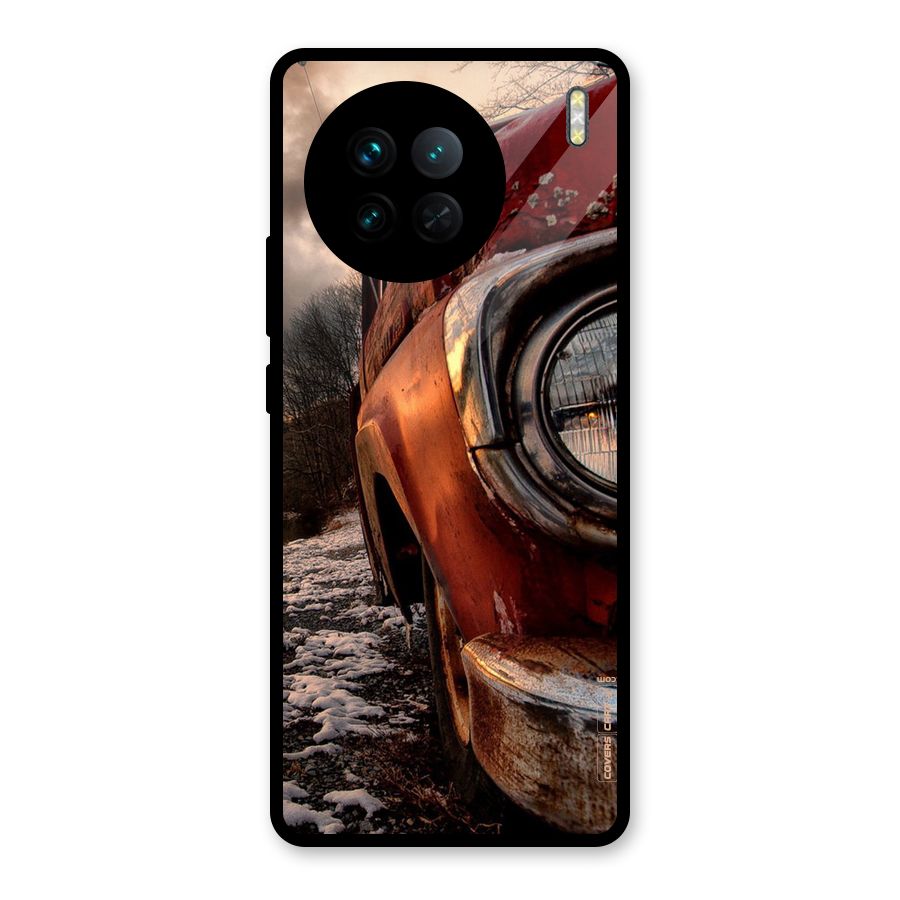Vintage Car Headlight Glass Back Case for Vivo X90