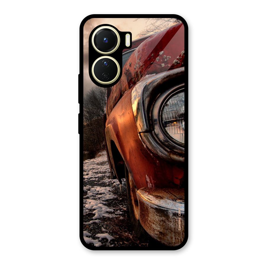 Vintage Car Headlight Glass Back Case for Vivo Y16