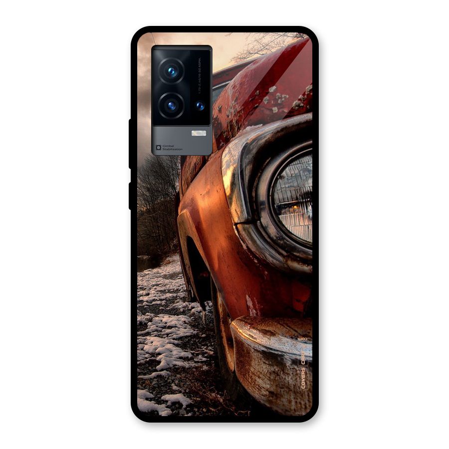 Vintage Car Headlight Glass Back Case for iQOO 9 5G