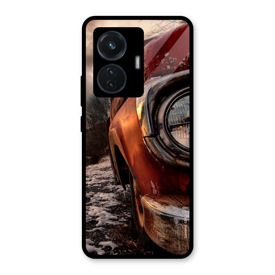 Vintage Car Headlight Glass Back Case for iQOO Z6 44W