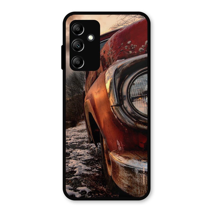 Vintage Car Headlight Metal Back Case for Galaxy A14 5G