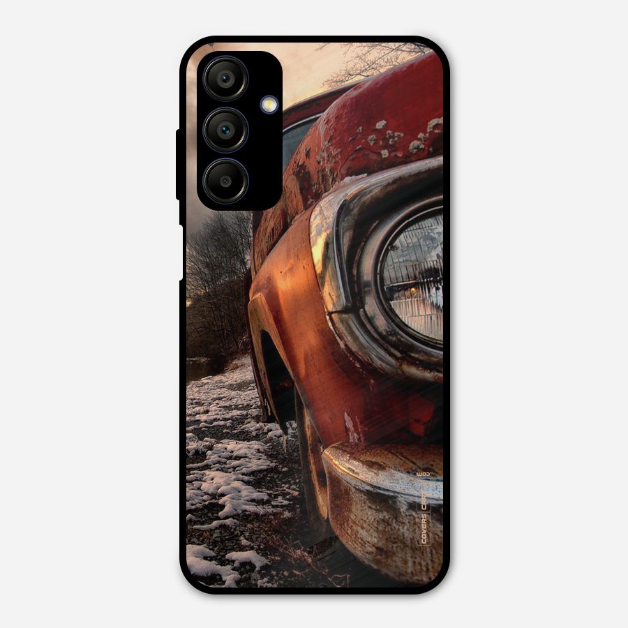Vintage Car Headlight Metal Back Case for Galaxy A15 5G