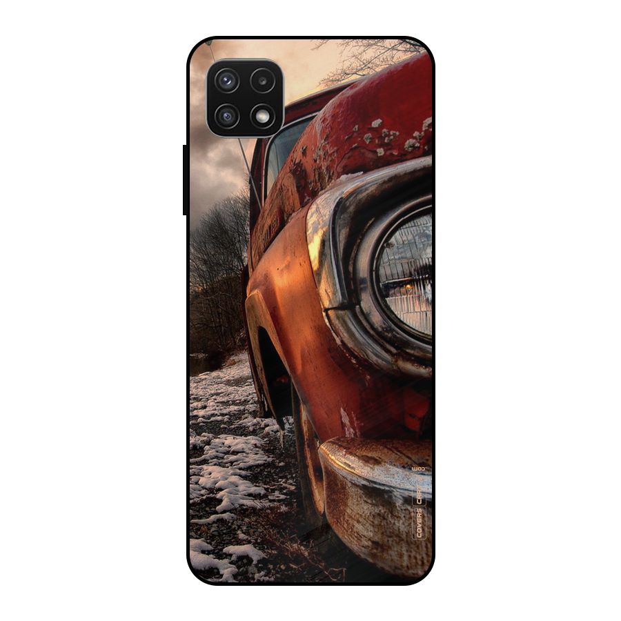Vintage Car Headlight Metal Back Case for Galaxy A22 5G