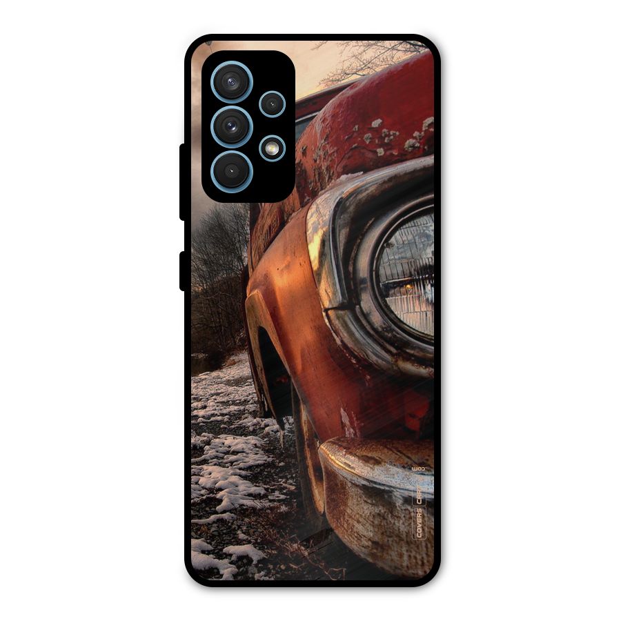 Vintage Car Headlight Metal Back Case for Galaxy A32