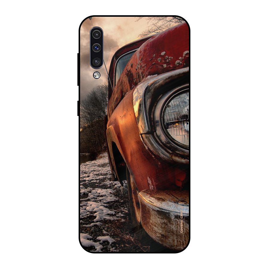 Vintage Car Headlight Metal Back Case for Galaxy A50