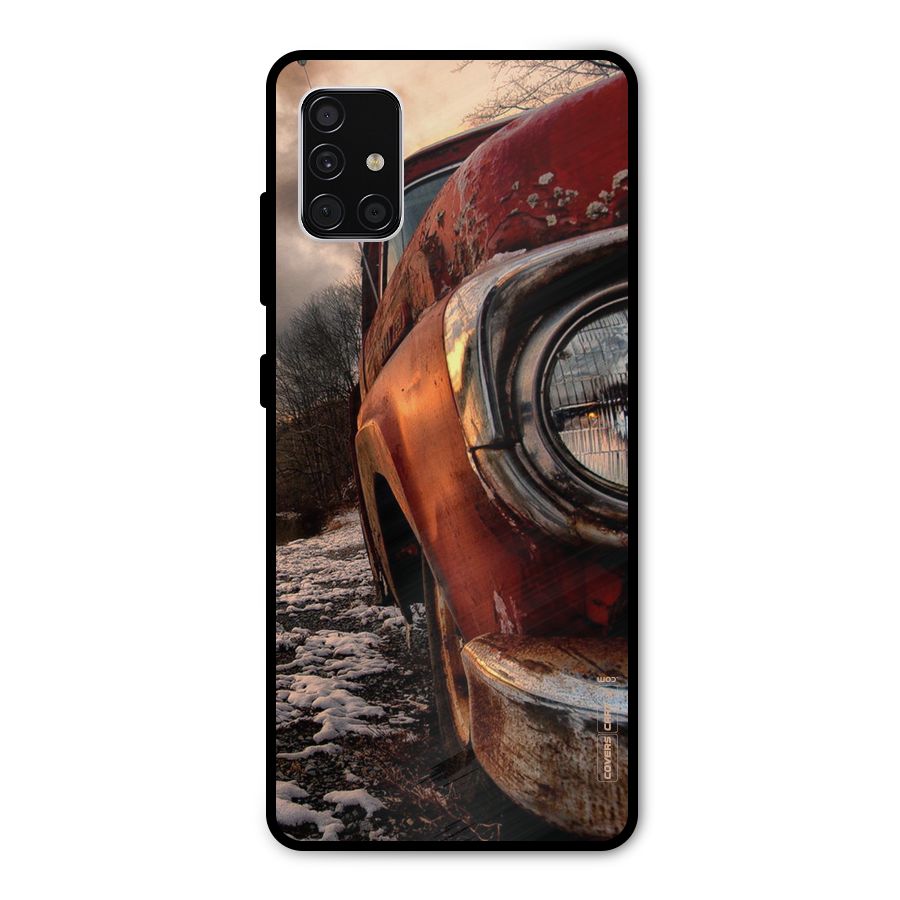 Vintage Car Headlight Metal Back Case for Galaxy A51