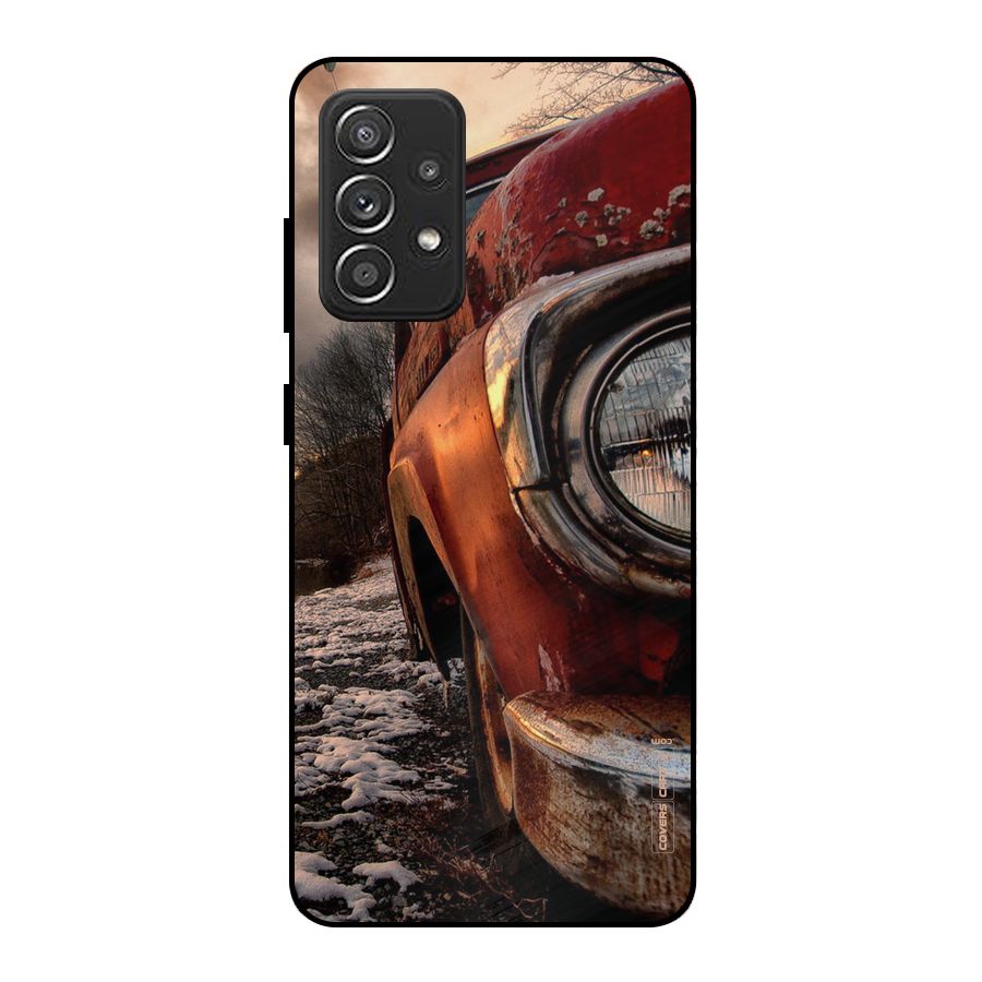 Vintage Car Headlight Metal Back Case for Galaxy A52