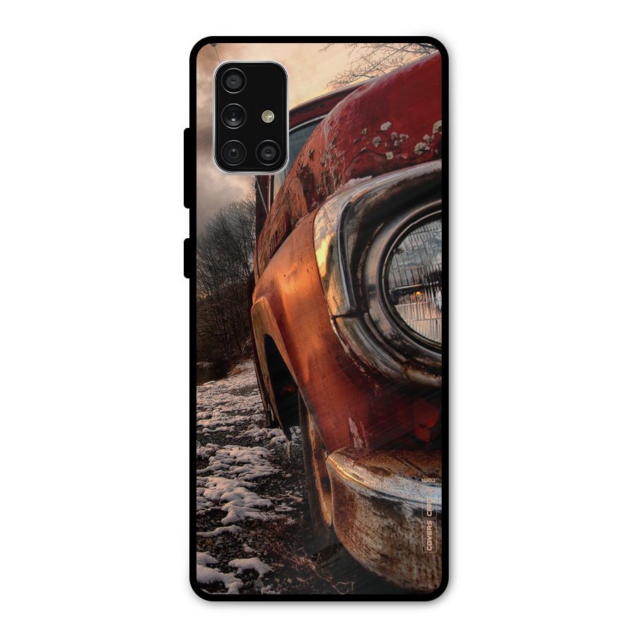 Vintage Car Headlight Metal Back Case for Galaxy A71