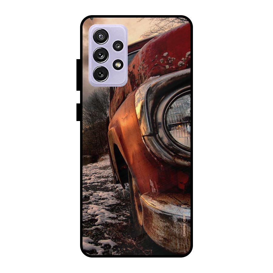 Vintage Car Headlight Metal Back Case for Galaxy A72
