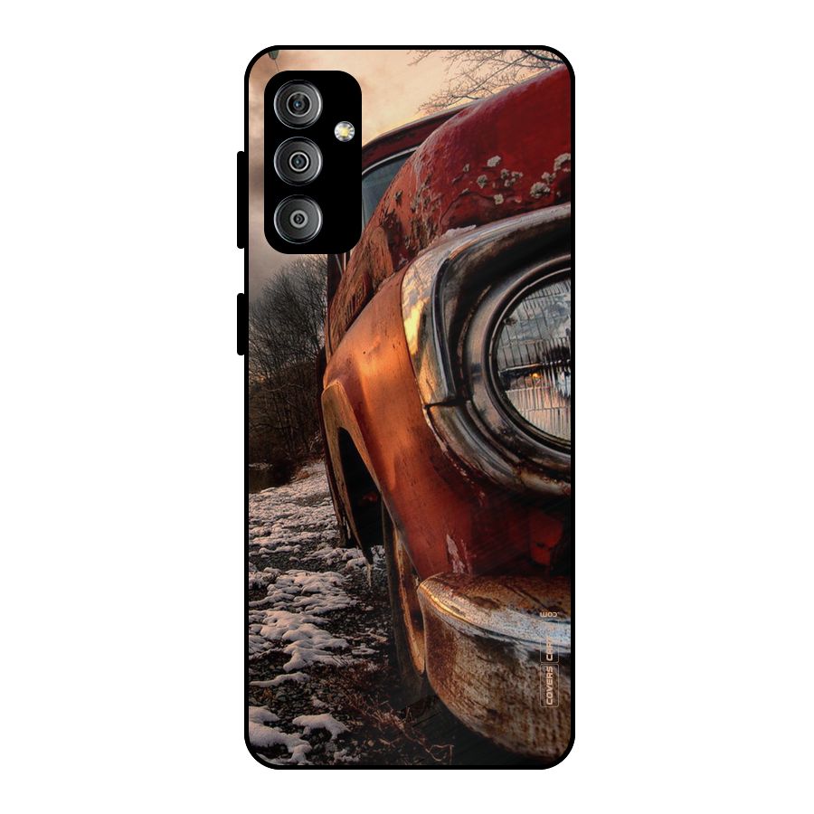 Vintage Car Headlight Metal Back Case for Galaxy F23