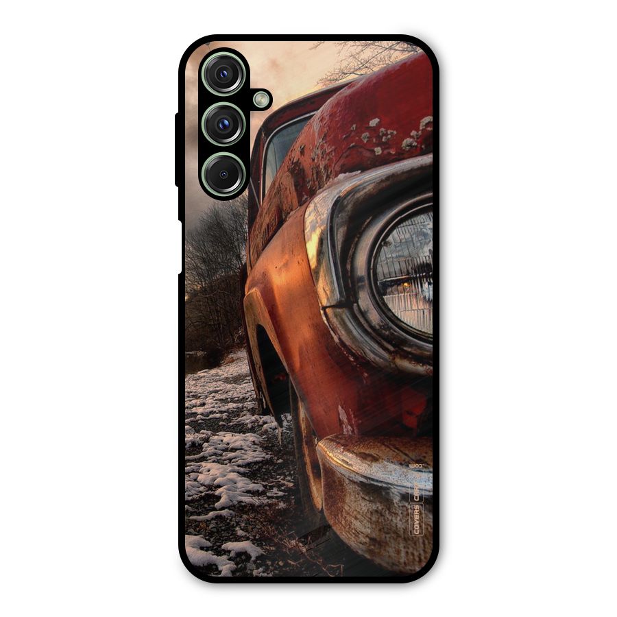 Vintage Car Headlight Metal Back Case for Galaxy F34