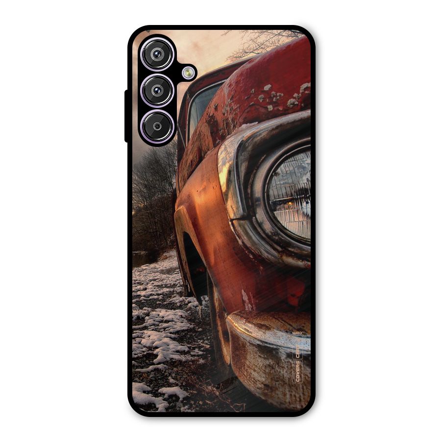 Vintage Car Headlight Metal Back Case for Galaxy M15