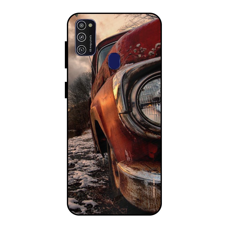 Vintage Car Headlight Metal Back Case for Galaxy M30s